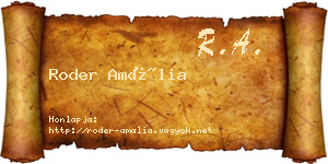 Roder Amália névjegykártya